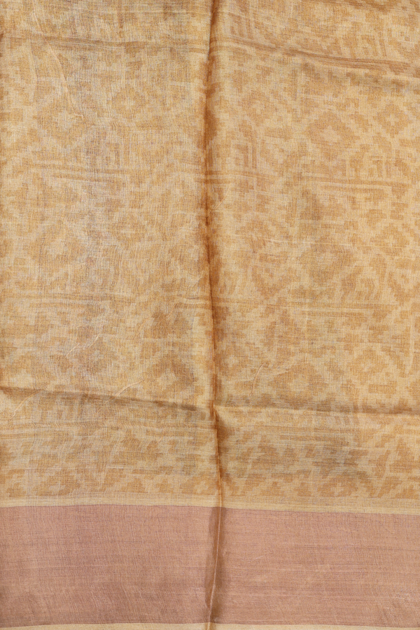 Tussar Silk Saree In Green And Grey Printed Design