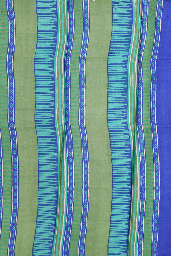 Tussar Silk Saree In Green With Printed Design