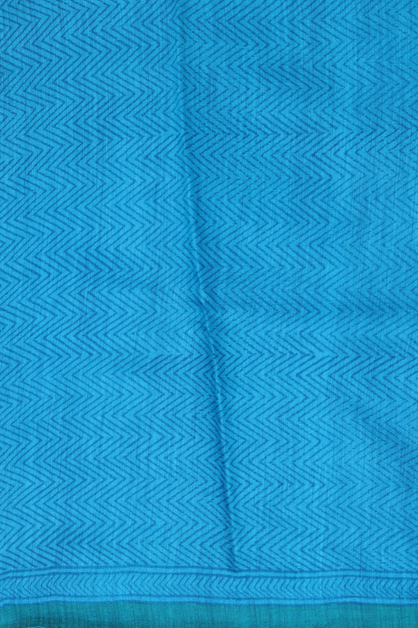 Tussar Silk Saree In Green With Printed Design