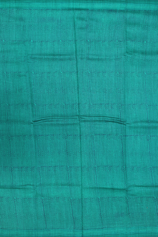 Tussar Silk Saree In Green With Printed Design