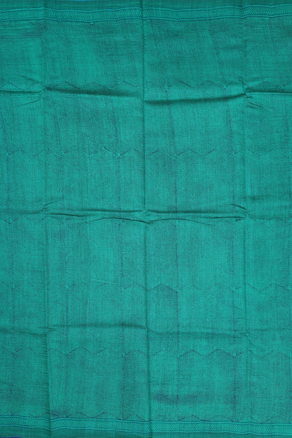 Tussar Silk Saree In Green With Printed Design