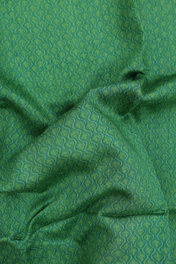 Tussar Silk Saree In Green With Printed Design