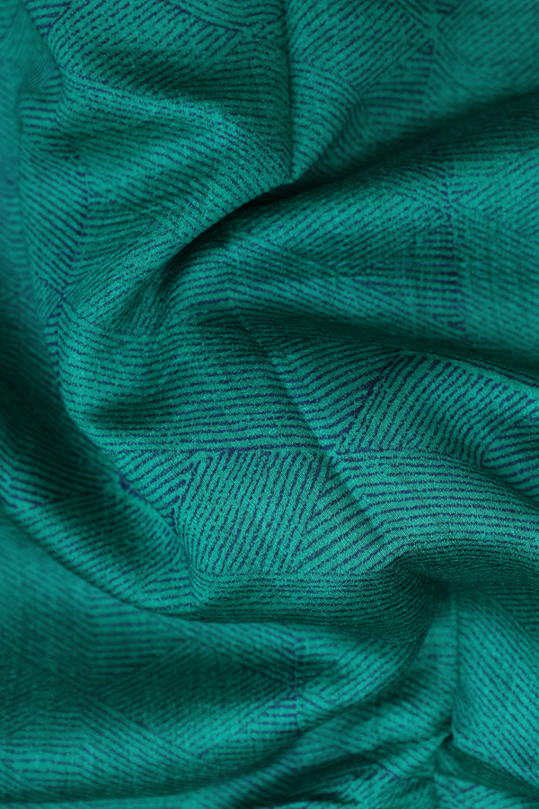 Tussar Silk Saree In Green With Printed Design