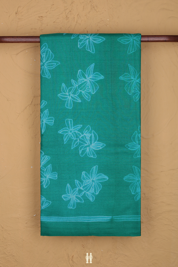 Tussar Silk Saree In Green With Shibori Design