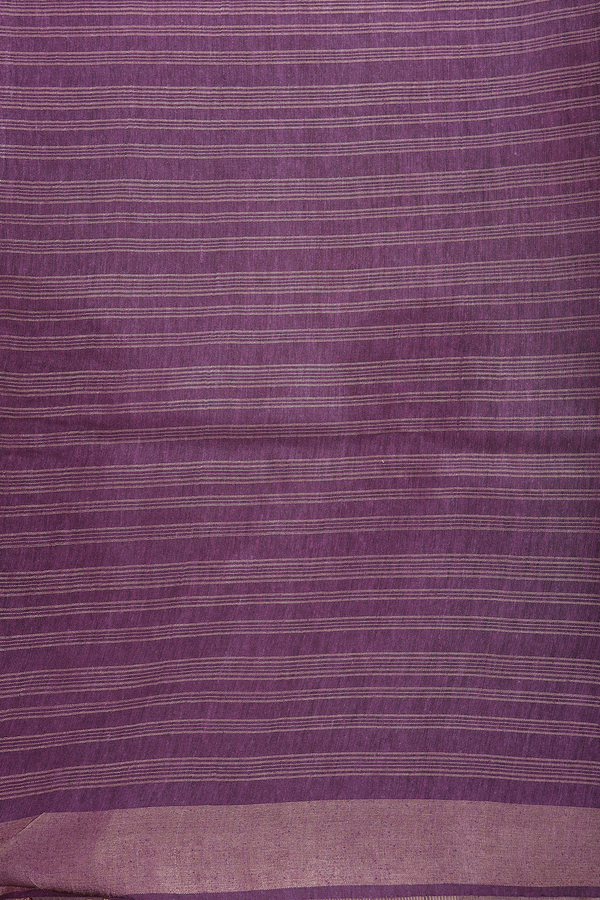 Tussar Silk Saree In Green With Stripes Design