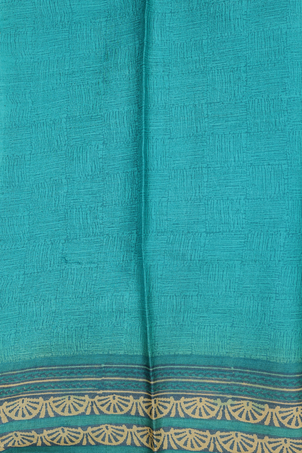 Tussar Silk Saree In Greenish Blue With Stripes Design