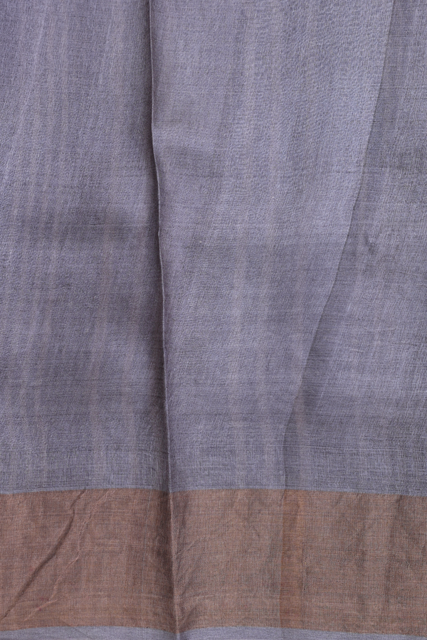 Tussar Silk Saree In Grape Purple With Floral Design