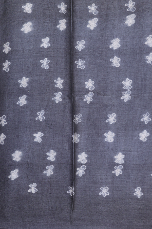 Tussar Silk Saree In Grey With Printed Design