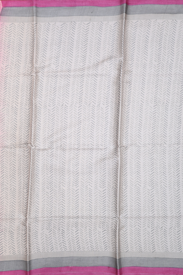 Tussar Silk Saree In Grey With Printed Design