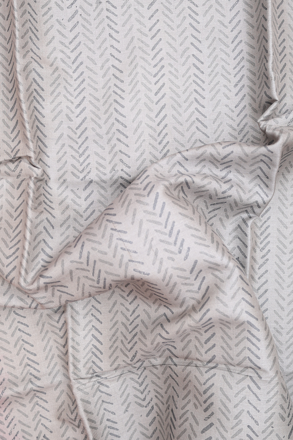 Tussar Silk Saree In Grey With Printed Design