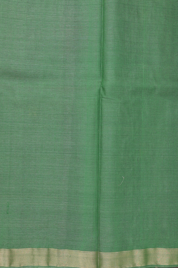 Tussar Silk Saree In Greyish Blue With Zari Buttas