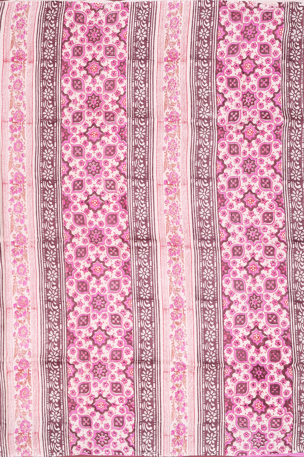 Tussar Silk Saree In Ivory With Peacock Printed Design