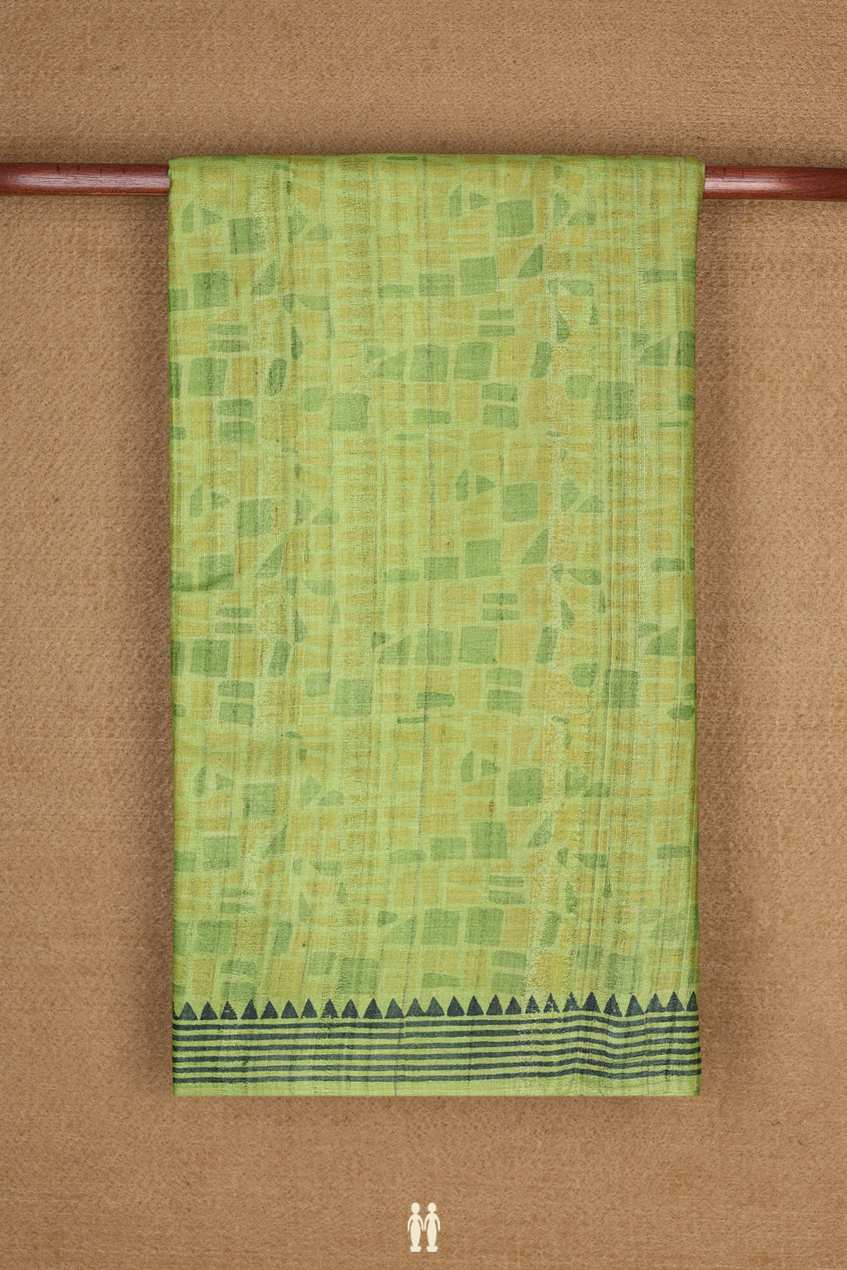 Tussar Silk Saree In Light Green With Allover Printed Design