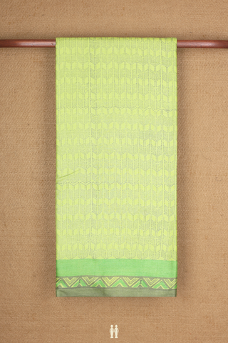 Tussar Silk Saree In Light Green With Allover Printed Design