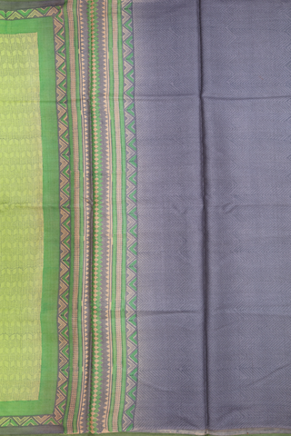 Tussar Silk Saree In Light Green With Allover Printed Design