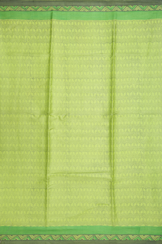 Tussar Silk Saree In Light Green With Allover Printed Design