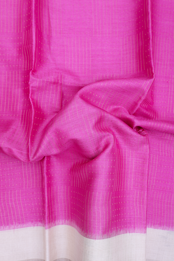 Tussar Silk Saree In Lotus Pink With Allover Design