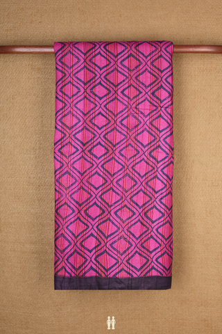 Tussar Silk Saree In Magenta With Diamond Printed Design