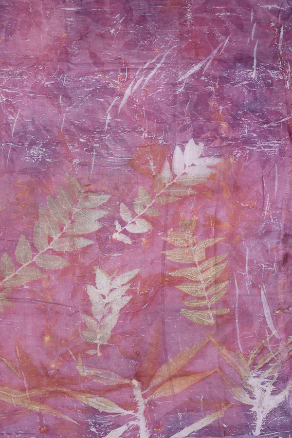 Tussar Silk Saree In Mauve With Printed Design