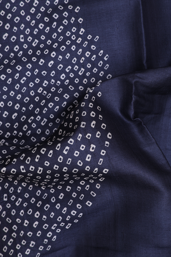 Tussar Silk Saree In Black With Printed Design