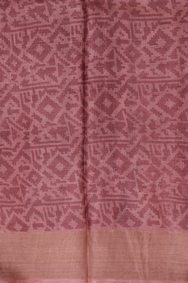 Tussar Silk Saree In Moss Green With Printed Design