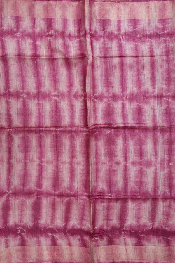 Tussar Silk Saree In Mulberry With Allover Design