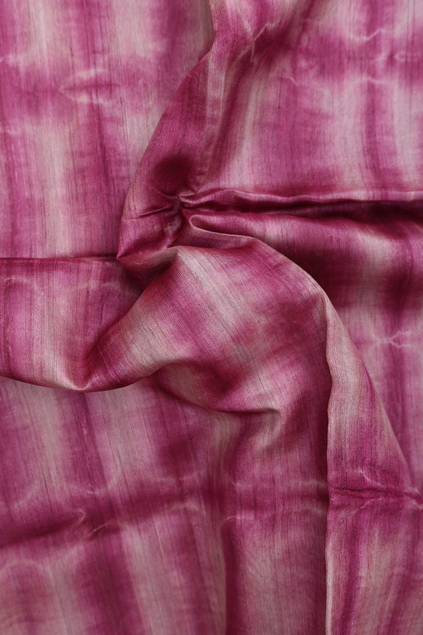 Tussar Silk Saree In Mulberry With Allover Design