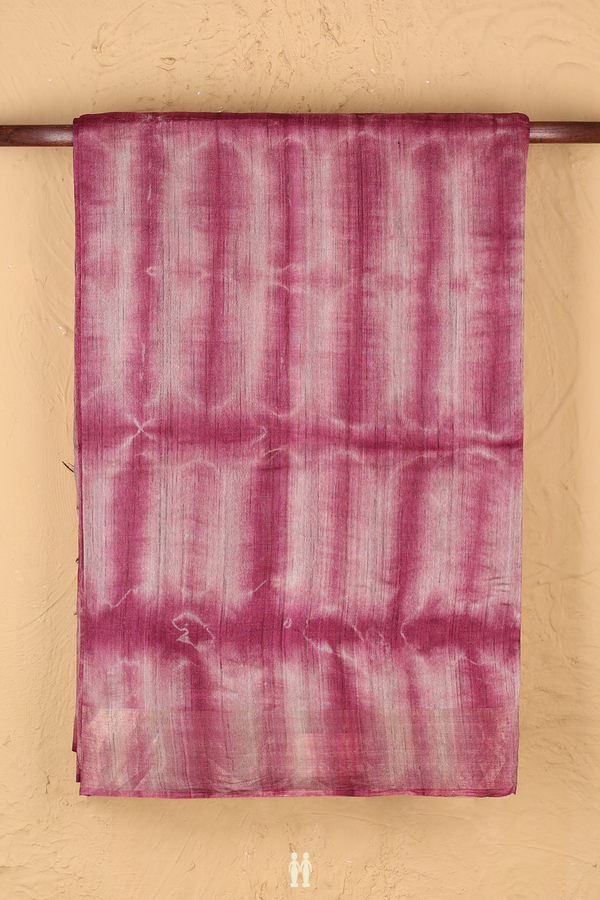 Tussar Silk Saree In Mulberry With Allover Design