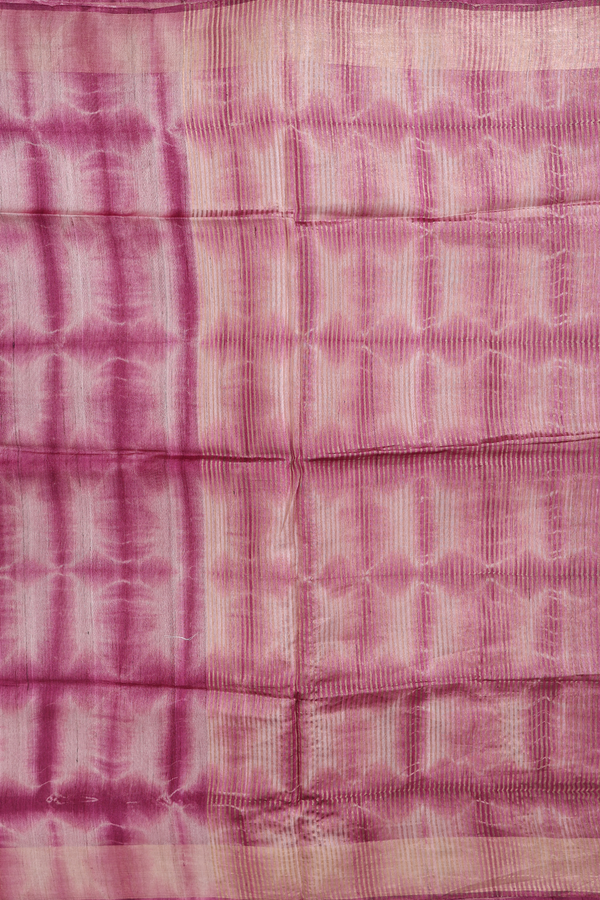 Tussar Silk Saree In Mulberry With Allover Design