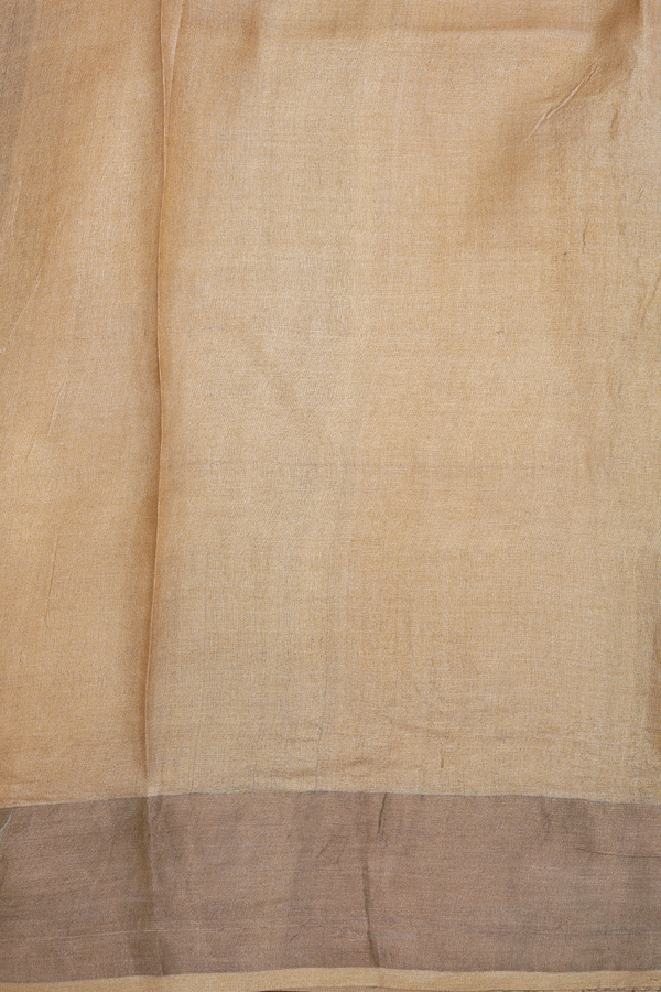 Tussar Silk Saree In Mulberry With Floral Printed Design