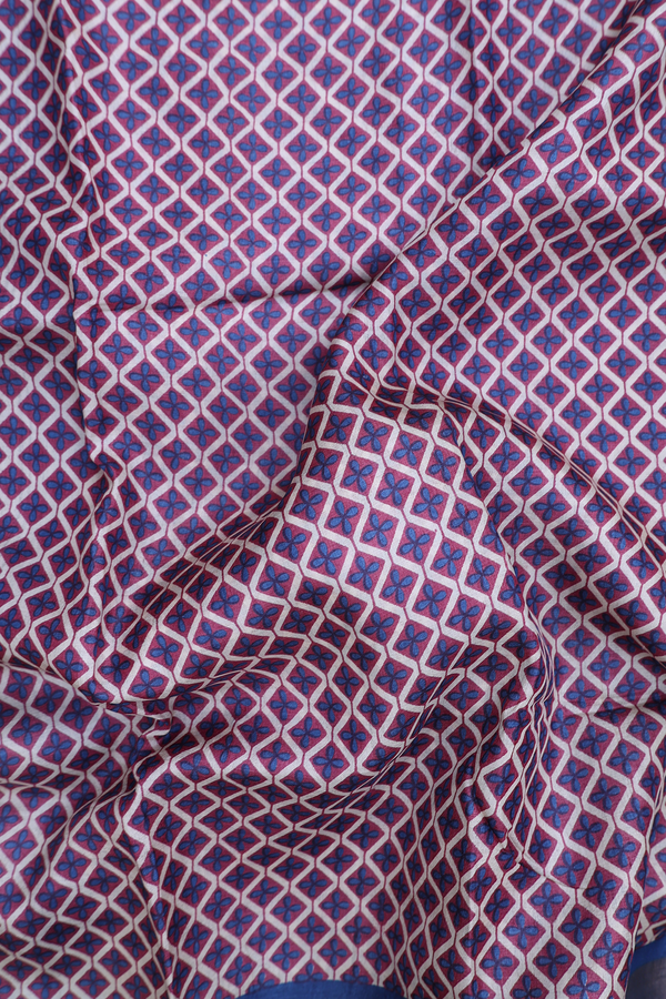 Tussar Silk Saree In Mulberry With Printed Design