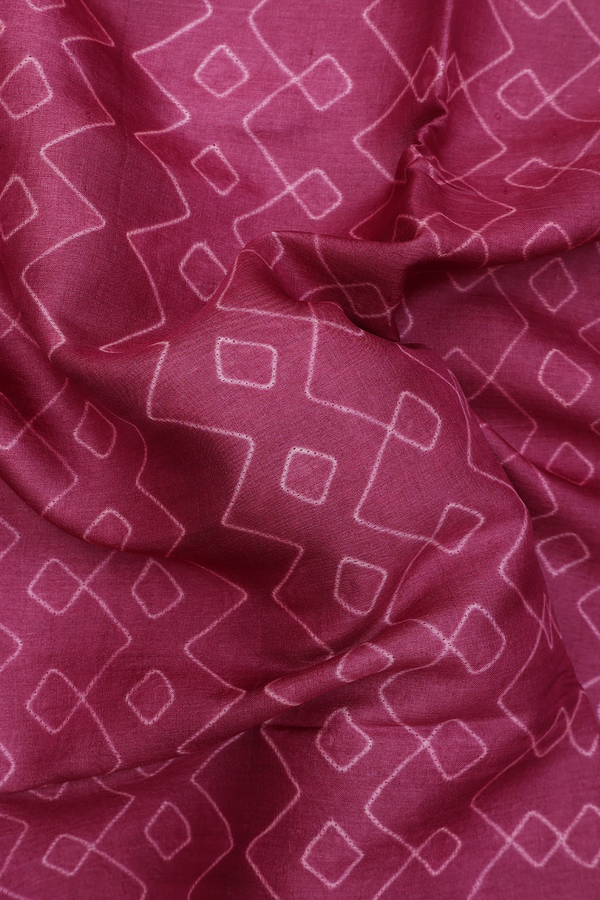 Tussar Silk Saree In Mulberry With Shibori Design