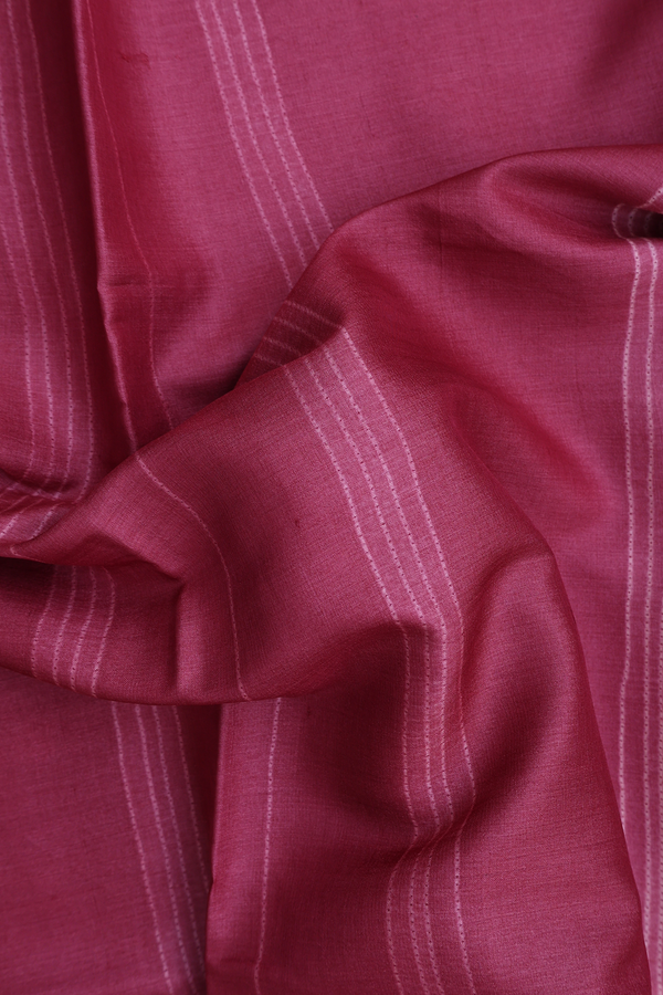 Tussar Silk Saree In Mulberry With Shibori Design