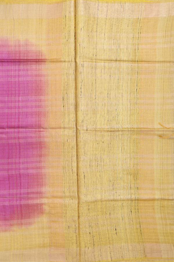 Tussar Silk Saree In Mulberry With Stripes Design