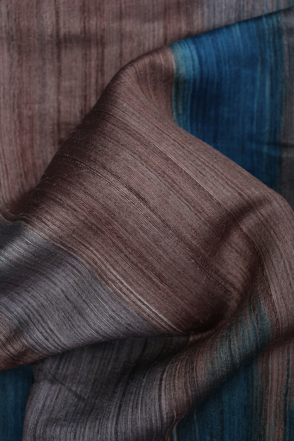 Tussar Silk Saree In Multicolor With Allover Design