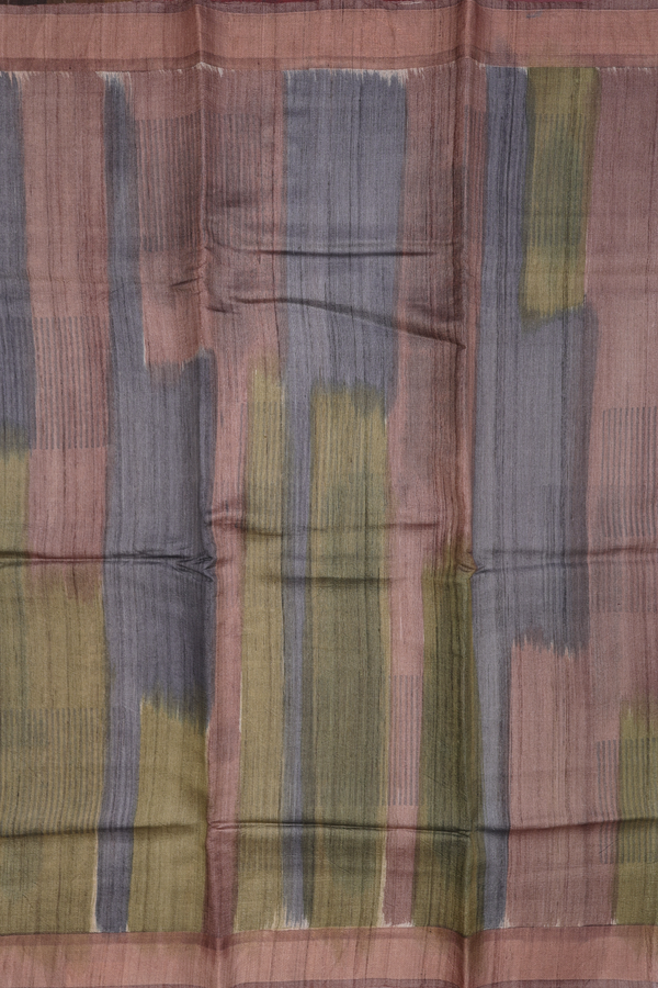 Tussar Silk Saree In Multicolor With Allover Design