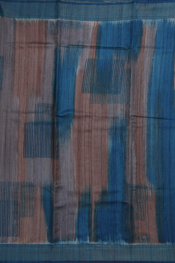 Tussar Silk Saree In Multicolor With Allover Design