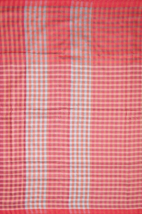 Tussar Silk Saree In Multicolor With Checks Design