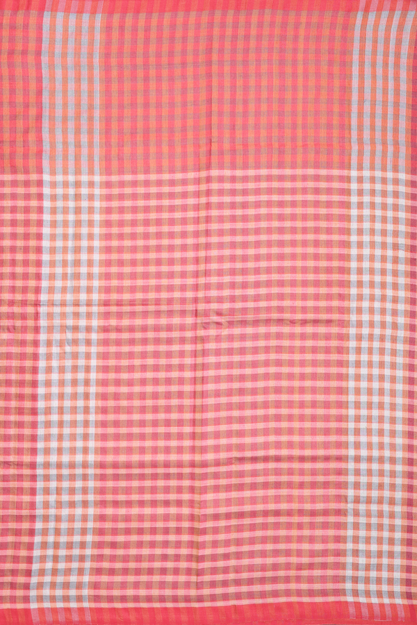 Tussar Silk Saree In Multicolor With Checks Design