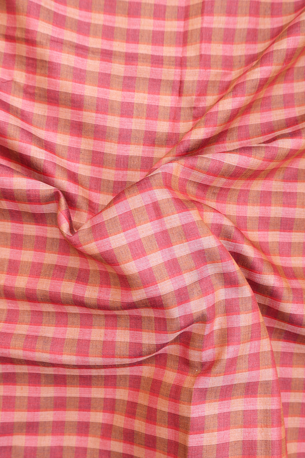 Tussar Silk Saree In Multicolor With Checks Design