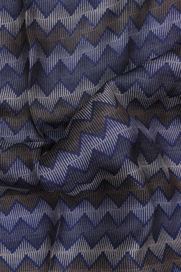 Tussar Silk Saree In Multicolor With Chevron Design