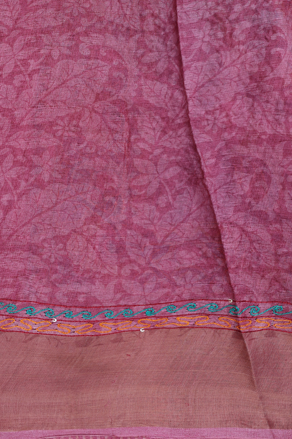 Tussar Silk Saree In Multicolor With Embroidered Design