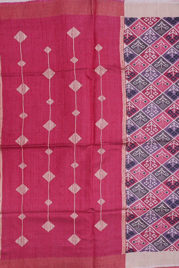 Tussar Silk Saree In Multicolor With Printed Design