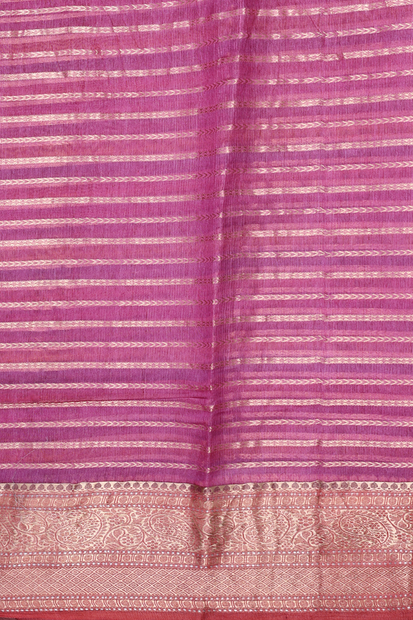 Tussar Silk Saree In Multicolor With Stripes Design