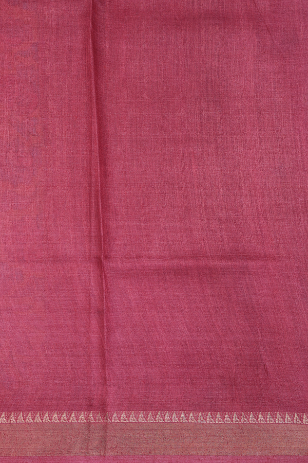 Tussar Silk Saree In Mustard Yellow With Floral Design