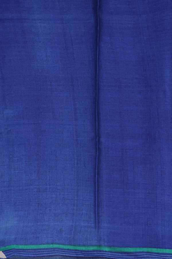Tussar Silk Saree In Navy Blue With Printed Design