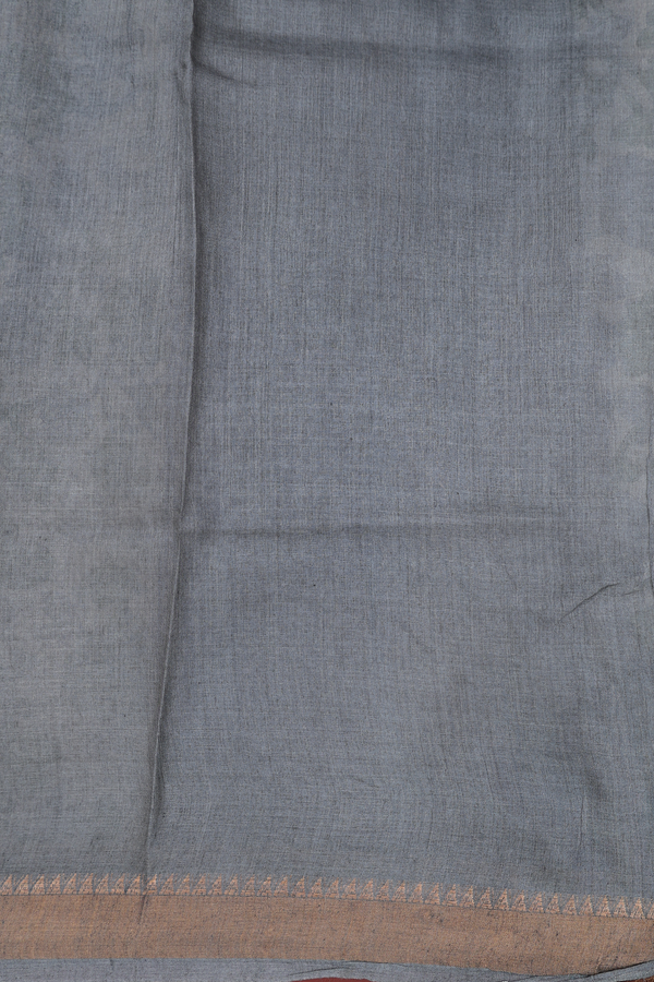 Tussar Silk Saree In Off White With Floral Design