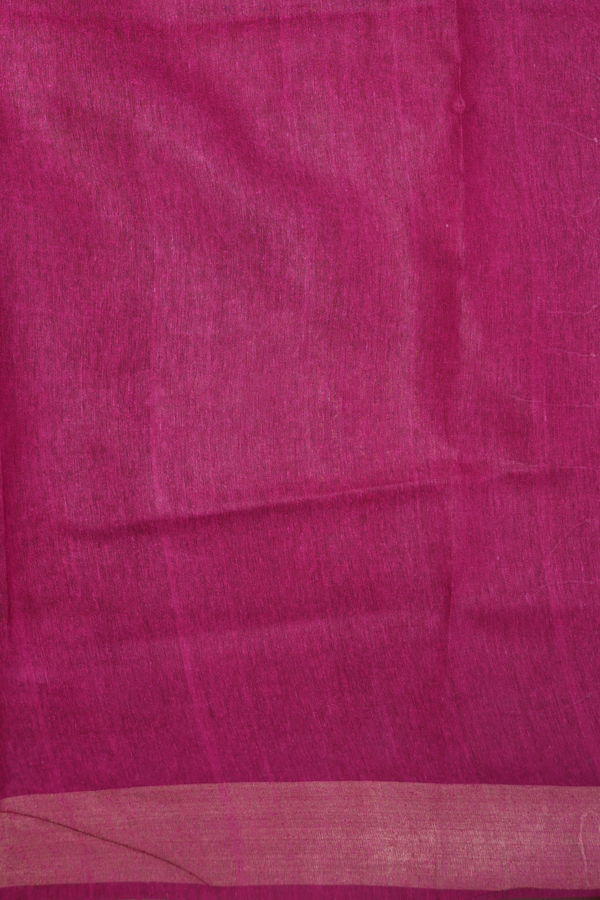 Tussar Silk Saree In Olive Green With Zari Border