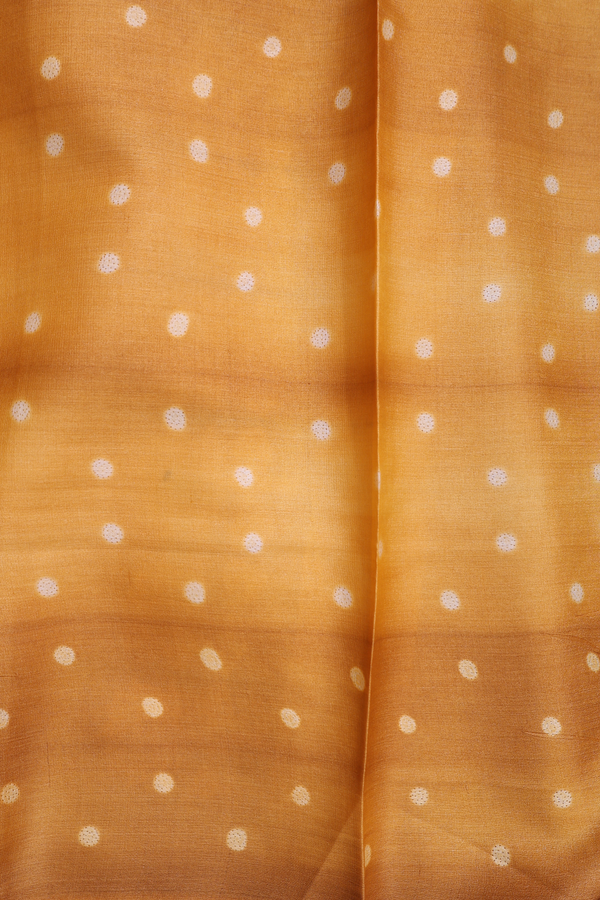 Tussar Silk Saree In Mango Yellow With Shibori Deisgn