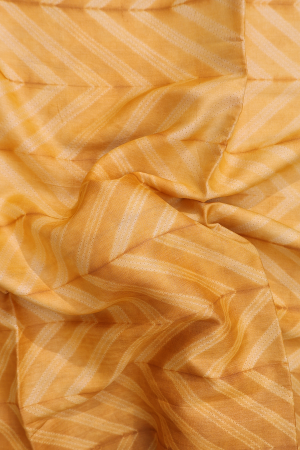 Tussar Silk Saree In Mango Yellow With Shibori Deisgn